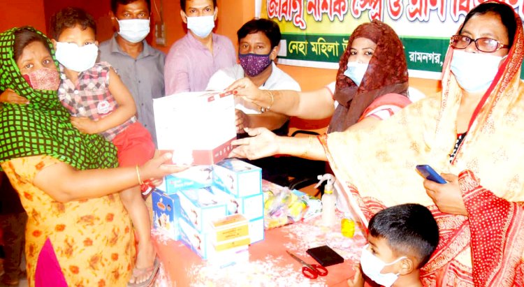 দিনাজপুরে নেহা মহিলা উন্নয়ন সংস্থার স্বাস্থ্যসুরক্ষা সামগ্রী বিতরণ