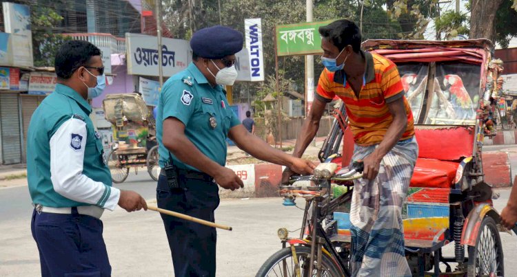 লকডাউনের প্রথম দিনে কঠোর অবস্থানে রংপুরের প্রশাসন