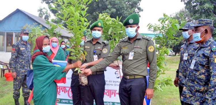 দিনাজপুর আনসার-ভিডিপি’র আড়াই হাজার গ্রামে গাছের চারা বিতরণ