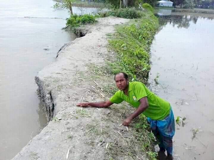 রংপুরে তিস্তার ভাঙ্গনে হুমকিতে বিনবিনার লোকালয়