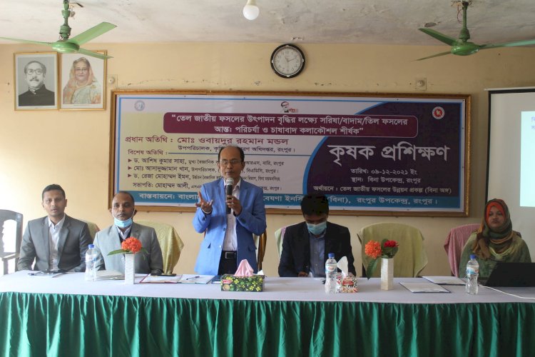 রংপুরে বিনা উদ্ভাবিত রবি মৌসুমের জাত নিয়ে কৃষক প্রশিক্ষণ